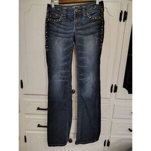 Affliction Jade Jeans Women's Size 25 Long  Low Rise Grunge Embellished